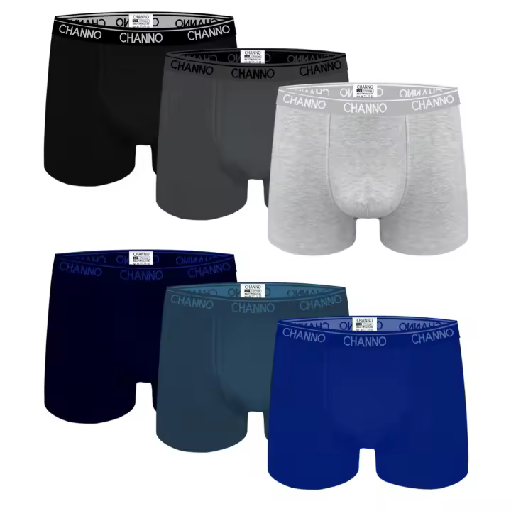 Boxers de Algodón Básicos Ajustados de Color Liso, Cómodos y Suaves. Pack de 6 Calzoncillos. Colección UOMO - 1