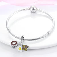 Colgante De Gato Luna Estrella En Plata Para Mujer Pendiente De Earphone Dangle Joyería De Moda DIY Regalo Bangle Bracelet Fit - details 202