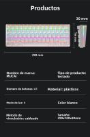 Teclado Mecánico De Juego USB MUCAI MK61 61 Teclas Switch Rojo Cableado Desmontable RGB Retroiluminado Intercambiable Caliente - details 8