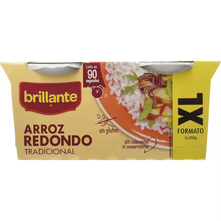 Caja 8 packs Arroz Brillante Redondo XL 2 x 200g - 1