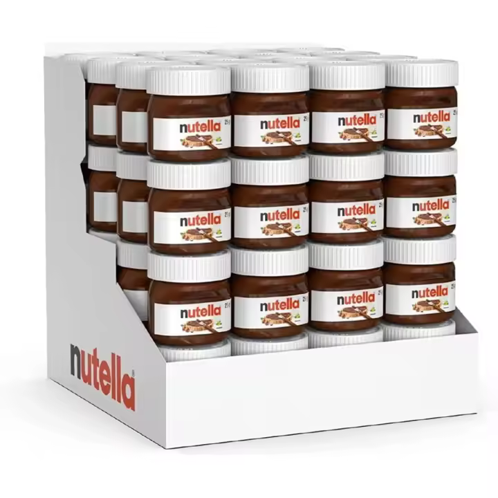 Nutella Mini 25gr Tarro Cristal. 16 / 32 / 64 unidades. Ideal para Regalos, Comuniones, Bautizos. Hoteles. - 1