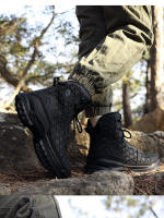 Botas De Trabajo Para Hombre De Cuero De Alta Calidad Botas De Combate Deserticas Antideslizantes Para Senderismo Y Motocicleta - details 21