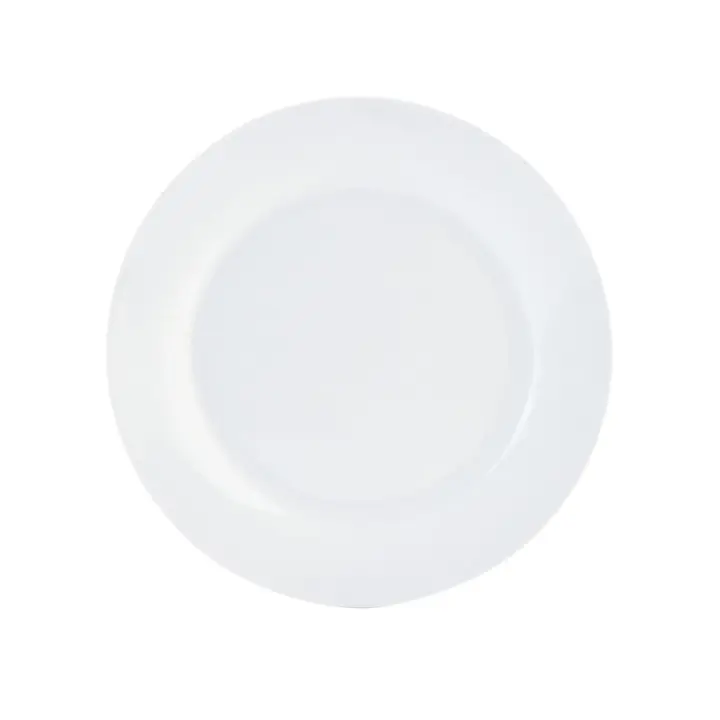 QUID BASIC Plato Llano Porcelana 27CM Blanco Brillo Blancura y resistencia para el día a día Apilable - 1
