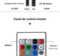 Luz Submarina LED RGB Para Piscina Con Control Remoto 10 LEDs Lámpara Portátil Operada Por Batería Para Acuario Vaso - details 10