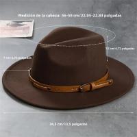 Sombrero De Vaquero Occidental Para Hombre Sombrero De Punto Multicolor Con Fletado De Cuero Ganchillo Protección Solar Adecuado Para Mujeres Casual - details 7