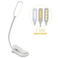 Luz De Lectura LED 7 Luces Recargable USB Con Clip Flexible 3 Niveles De Luz Cálida Y Fría Portátil Para Lectura Nocturna - details 9