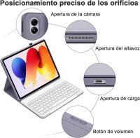 Funda con Teclado Español Ñ compatible con Xia/omi Red/mi Pad 2 Pro 12.1 Pulgadas (2025),"(No se puede utilizar para Red/mi Pad 2 11''). Carcasa PU Delgada rotectora con Teclado Bluetooth Desmontable - details 3