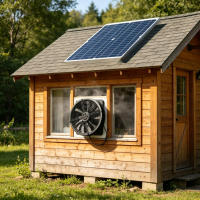 Ventilador De Escape Solar De 6 Pulgadas Kit Impermeable Para Invernadero Casa De Perro RV Coop De Pollos Granero Camping Al Aire Libre - details 0