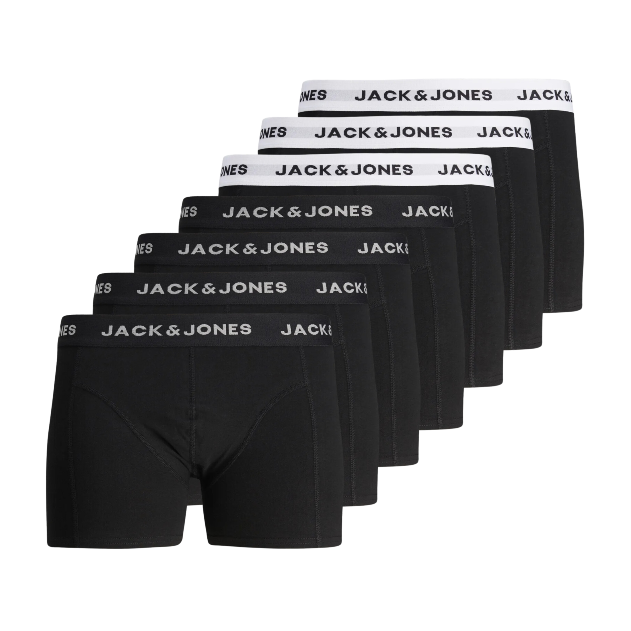 Jack & Jones Jacmaeva - Pack de 7 Bóxers de Algodón Elástico para Hombre - Negro - 12274755
