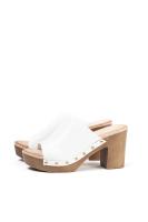 Paloma Wang sandalias mujer mules con tacón alto y plataforma efecto madera con tachas - details 8