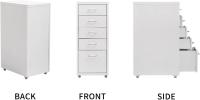 Gabinete de Archivos móvil, Organizador de Archivos con Ruedas para Debajo del Escritorio de 5 cajones, gabinete de Almacenamiento de Metal con Ruedas para el hogar y la Oficina, Blanco - details 0