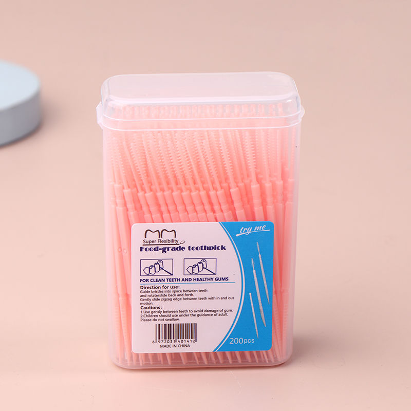 200 PCS De Palillos Dentales Desechables En Caja Bulk Línea De Cepillo Interdental Para El Hogar Material Plástico Tamaño 7CM