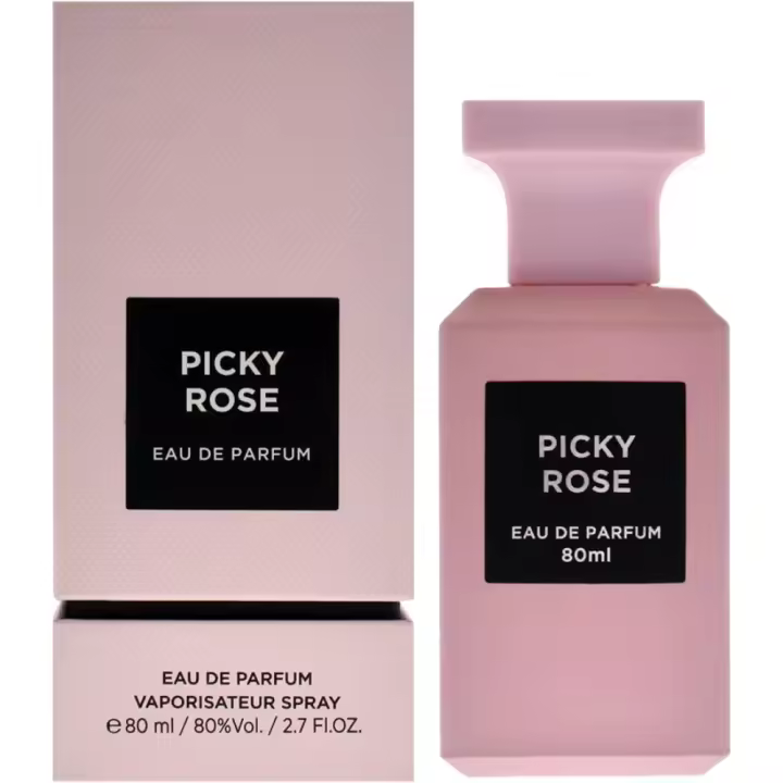 Perfume Árabe Fragrance World Picky Rose Mujer 80ml, fragancia floral con rosas, notas orientales y sensualidad - 1
