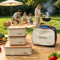 Contenedor De Alimentos De Acero Inoxidable Con Capas Doble Para Mantener Fresco Y Aislado Tres Tamaños Diferentes Para Viajes Y Picnics - details 0