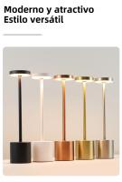 Lámpara De Escritorio LED Recargable Con Táctil 3 Temperaturas De Color Metal Luz Ambiente Creativa Para Hotel Decoración De La Habitación - details 5