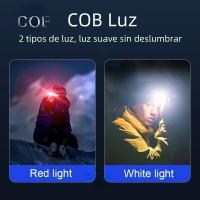 Linterna Frontal LED De Alta Potencia Con Sensor XPE+COB 7 Modos Para Pesca Y Cazalampara De Corbata Recargable Con Batería 18650 - details 20