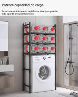 Envío rápido-Estante de almacenamiento para inodoro de pie, estantes de almacenamiento para lavadora doméstica de gran capacidad, estantes multicapa multifuncionales, estantería metal multiuso sobre la lavadora, aprovecho de espacio, organización de hogar - details 3
