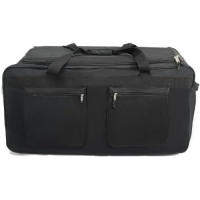 Bolso de Viaje Grande con Ruedas 79×42×32 cm – Trolley Deportivo 2 Ruedas, Equipaje Blando de Poliéster Resistente, Gran Capacidad con Bolsillos Exteriores – Negro - details 2