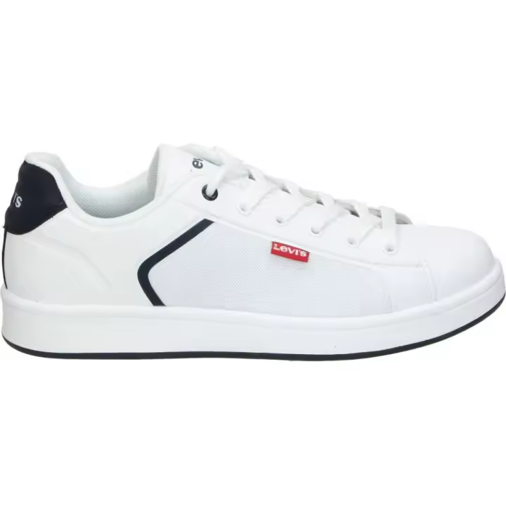 LEVI'S KIDS | Zapatillas Casual Levi's Boulevard 2.0 para Niño – Deportiva en Color Blanco con Detalles en Azul Marino – Sneakers con Cordones – Casual – Urbano – Cómodas y Versátiles – Moda - 1