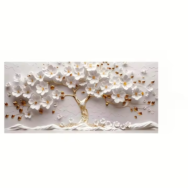 Póster De Arbol Dorado En Lienzo Arte Moderno Para Decoración De Pared En Sala De Estar Y Dormitorio Cuadros Pintura Vertical Rectangular Sin Marco - 1