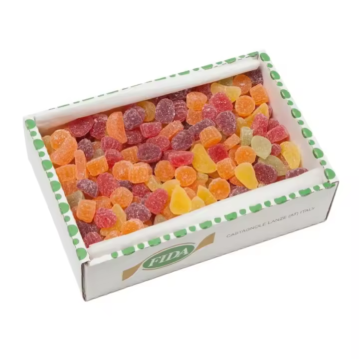 Fida - Fruta Italiana Auténtica FIDA en Gel Dulce con Zumos Naturales, 3 kg por caja, sabores variados, perfecto para celebraciones, eventos y decoración de buffets - 1