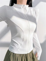 Chaqueta Deportiva De Cierre De Cremallera Para Mujer Manga Larga Fitness Running Yoga Secado Rápido Top Sólido Casual - details 7