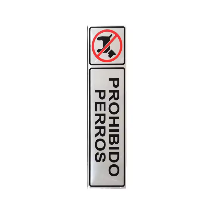1und.señal de aluminio-prohibido perros 16,8x4,3cm ref:SE0929 - 1