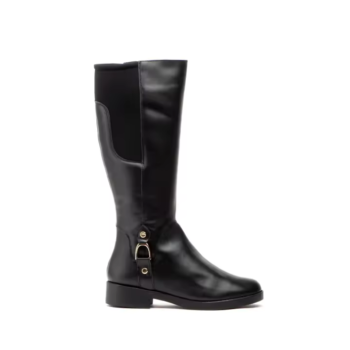Mº90685 Negro Hecho en España Botas Mujer Piel Negro Elásticos Numeración: 35-42 Marca: JAM Presentamos unas botas de cuero negro de estilo clásico, perfectamente confeccionadas en España, ideales para el mercado mayorista de zapatos. Estas - 1