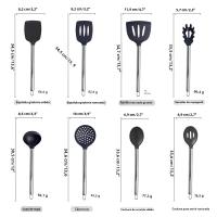 1-Pack Utensilios De Cocina De Silicona Con Mango De Acero Inoxidable Resistente Al Calor Cuchara De Sopa Colador De Pasta Accesorios De Cocina Ecológicos - details 12