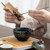 Tetera Y Infusor De Porcelana Con Rotación De 360 Grados Set De Té Chino Gongfu Forma Elegante De Cerámica Para Puer - details 2