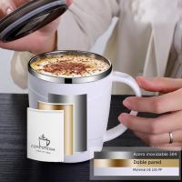 Taza De Café De Acero Inoxidable 304 Con Tapa Tumbler Doble Capa Resistente Al Calor Con Asa Vaso Termo Para Bebidas - details 4