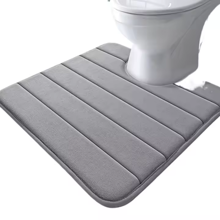 Alfombra De Baño De Espuma De Memoria Antideslizante Y Super Absorbente En Forma De U Para Inodoro Alfombra De Baño De Seda - 1