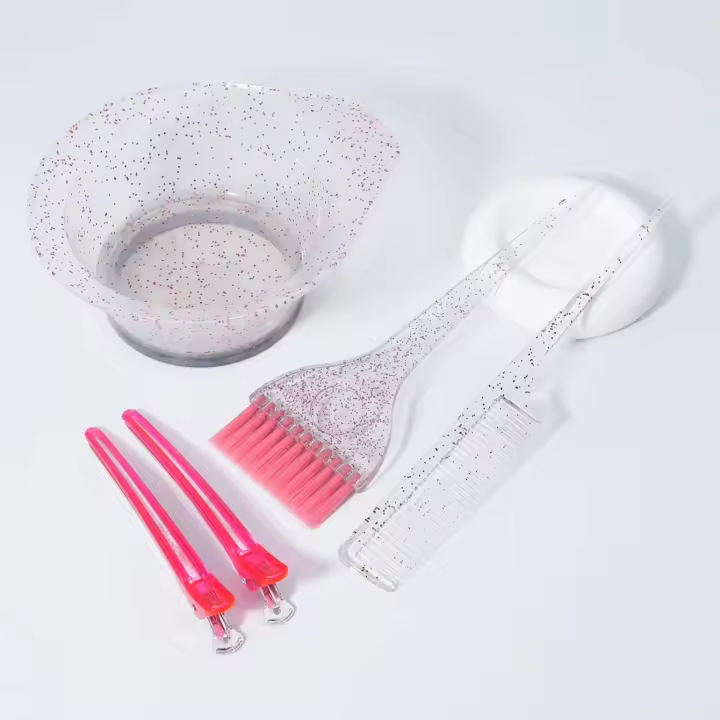Set Profesional De Tinte Para Cabello 5 Piezas Con Cuencos De Tinte Peine De Cola Puntiagudo Y Peine Para Wig De Cabello Real - 1
