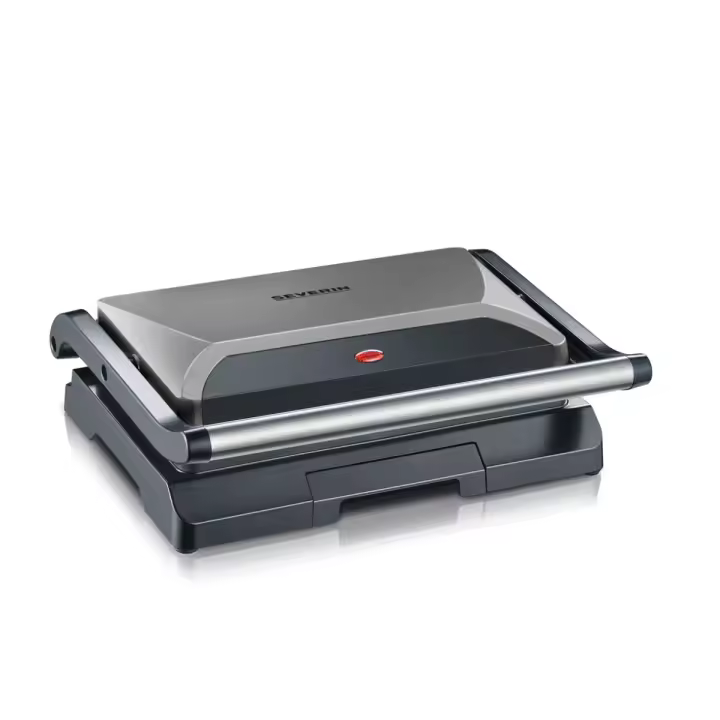 SEVERIN KG 2394 800W: grill compacto para carnes/paninis, placas antiadherentes, bandeja grasa extraíble. - 1
