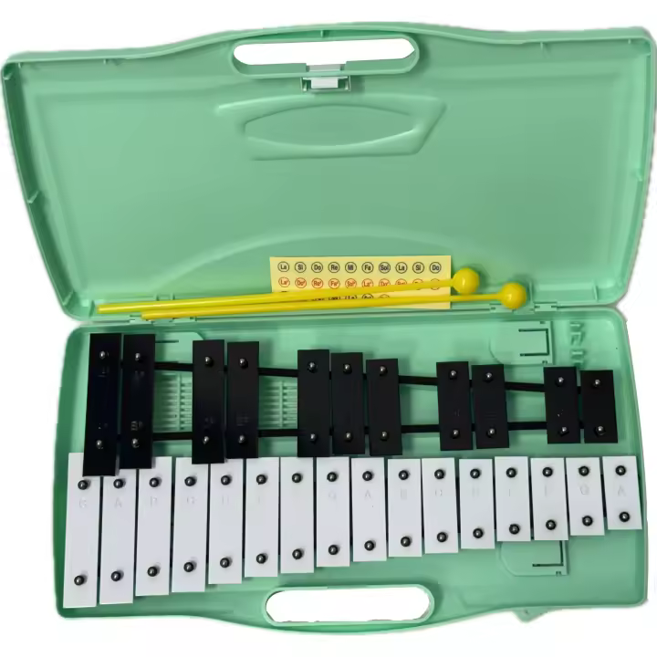 Xilófono Glockenspiel Carrillón ROCKSTAR - Metalofono Angel AG27NG Cromático, 27 Teclas Negras y Blancas con Estuche y Mazas. Para uso escolar ó domestico, Instrumento Musical Rítmico - 1