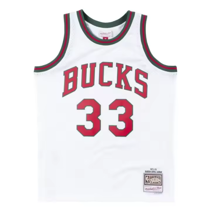 Camiseta Kareem Abdul-Jabbar NBA Milwaukee Bucks Swingman 1971-72 Blanca - 1