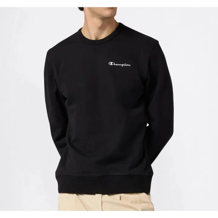 Champion Sudadera de hombre ligera de cuello redondo con logo bordado en color negro | 221793 KK001 - 1
