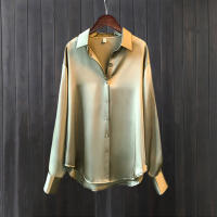 Camisa De Satén Para Mujer Primavera Verano Protección Solar Casual Suelta Versátil Con Cuello Redondo Manga Larga Suave Y Delgada - details 5