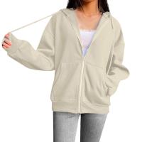 Sudadera De Mujer Con Capucha Y Cremallera De Primavera Otoño Color Sólido Manga Larga Bolsillos Cierre De Cremallera Exteriores - details 8