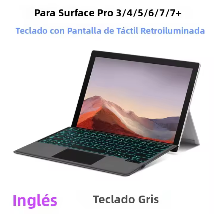 Teclado Retroiluminado Para Microsoft Surface pro 3 4 5 6 7 7+ Tableta Teclado Magnético Inalámbrico Funda Compatible Con Surface pro 7/6/5/4/3/7Plus - 1