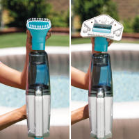 INTEX - Aspirador de piscina manual eléctrico ZR100, piscinas y spas hasta 5,49m, batería recargable, autonomía 50 min, tubo extensible de 2,39m, dos cepillos intercambiables, incluye filtros y cable USB, limpiafondos - details 2