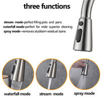 Grifo de cocina con rociador extraíble, de níquel cepillado, monomando, para fregadero de cocina con rociador extraíble, de acero inoxidable, moderno, comercial, para cocina de estilo rústico, caravana o autocaravana. - details 3