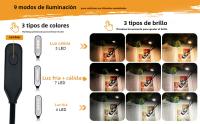 Luz De Lectura LED 7 Luces Recargable USB Con Clip Flexible 3 Niveles De Luz Cálida Y Fría Portátil Para Lectura Nocturna - details 1