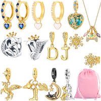 Encantos Originales De Plata 925 Árbol De Familia Pendientes Letra Cuentas Aretes Compatible Con Pulsera Collar Joyería DIY Regalo Con Bolsa De Terciopelo - details 0