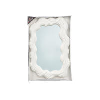 Espejo Decorativo de Pared Ondulado 45 x 30 cm Blanco – Espejo Moderno Marco Abstracto con Forma Orgánica – Espejo Vertical para Salón, Dormitorio, Recibidor o Baño – Decoración Minimalista y Original - details 2