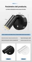 Lámpara De Pared Móvil Magnética Tri-color Mini Spot Para Dormitorio Y Baño Iluminación Nocturna Wireless Con Adhesivo Self-Contained - details 7