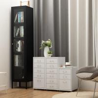Gabinete de Archivos móvil, Organizador de Archivos con Ruedas para Debajo del Escritorio de 5 cajones, gabinete de Almacenamiento de Metal con Ruedas para el hogar y la Oficina, Blanco - details 5