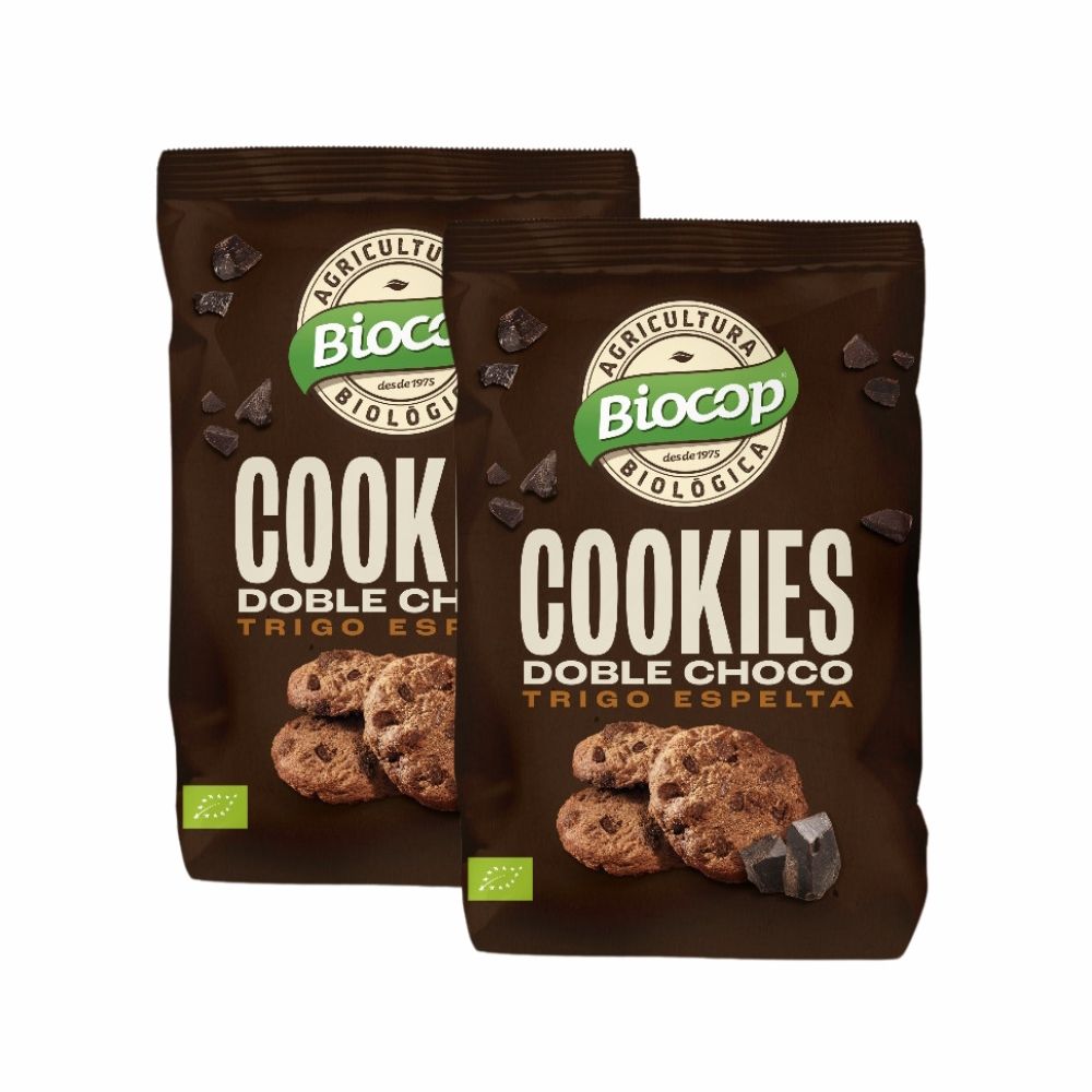 Cookies doble chocolate trigo espelta | Packs 2 | Sabor intenso | Crujientes | Máxima calidad | Biocop