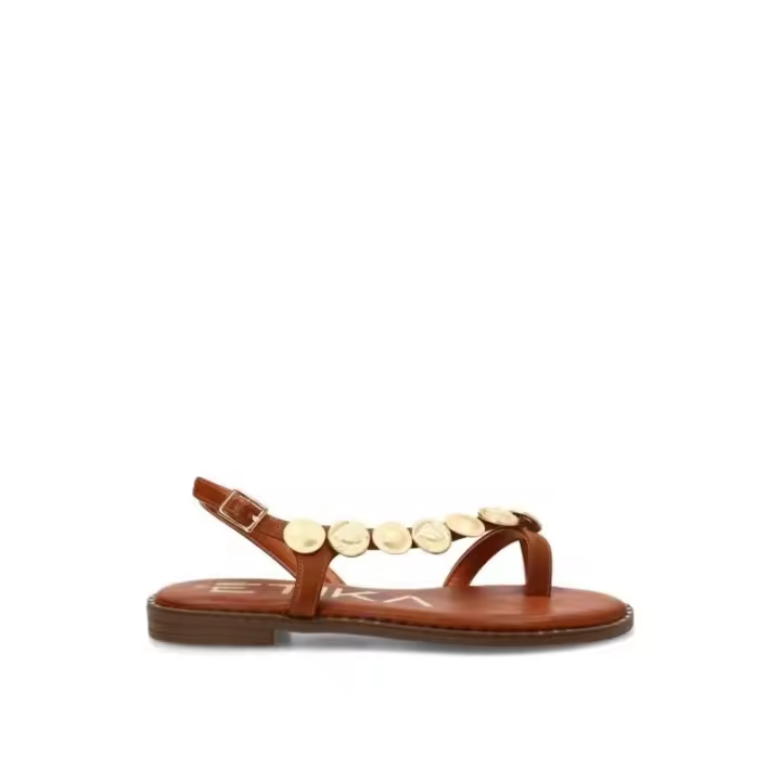Sandalia Etika - Mujer - Suela Plana - Modelo 10101 - Color Marron - 1