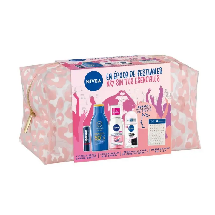 NIVEA Pack festivalero - Con neceser y 4 productos + pegatinas de regalo - 1